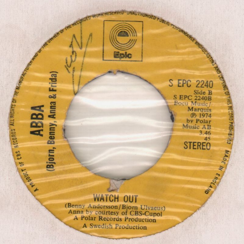 Waterloo/ Watch Out-Epic-7" Vinyl-VG/VG