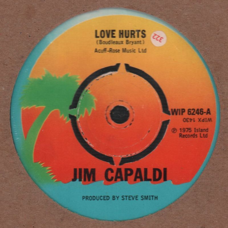 Love Hurts/ Sugar Honey-Island-7" Vinyl