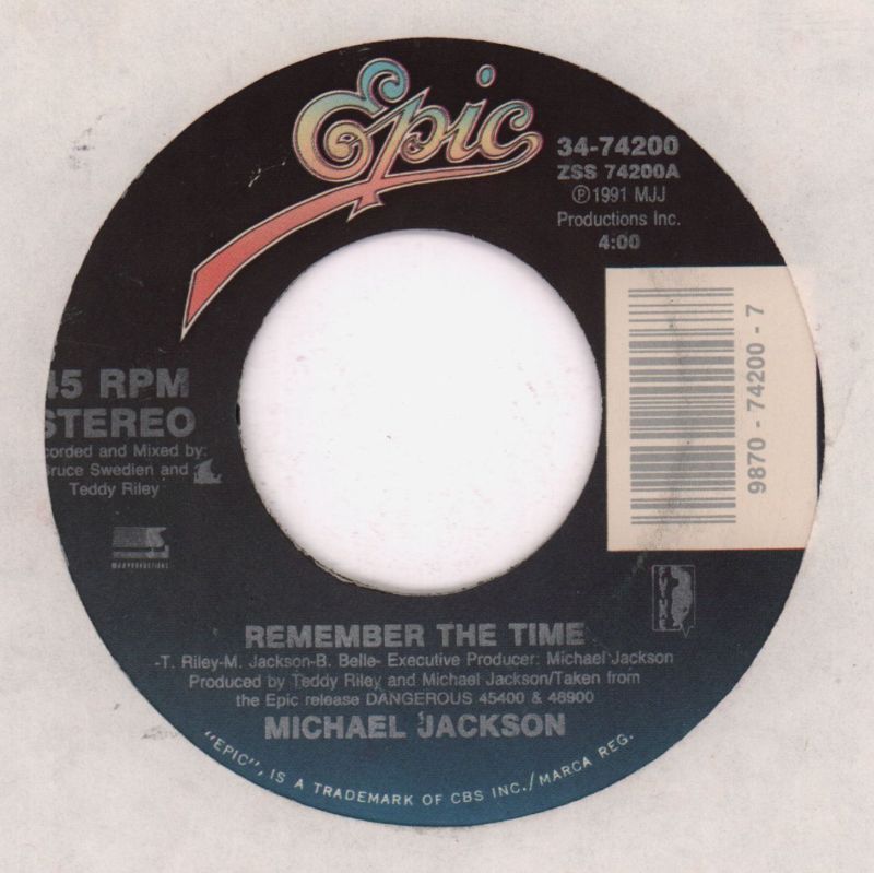 Remember The Time/ Black Or White-Epic-7" Vinyl