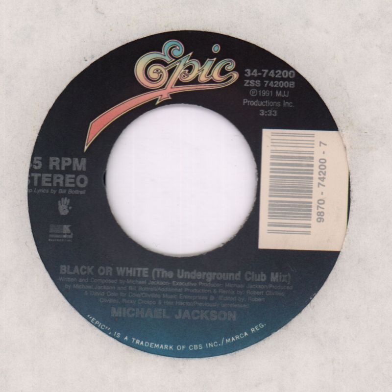 Remember The Time/ Black Or White-Epic-7" Vinyl-VG/VG