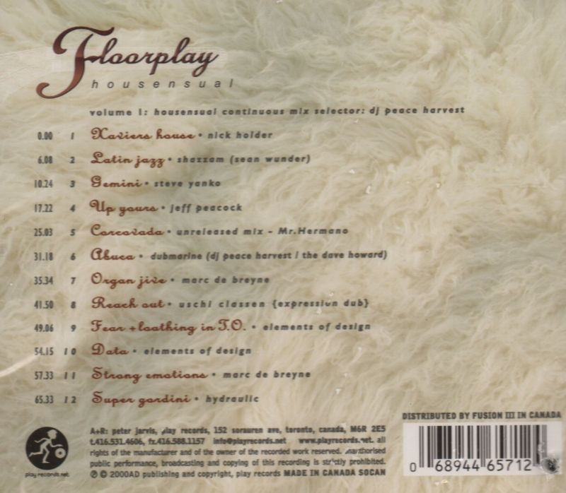 Floorplay-Housensual-Virgin-CD Album-New & Sealed
