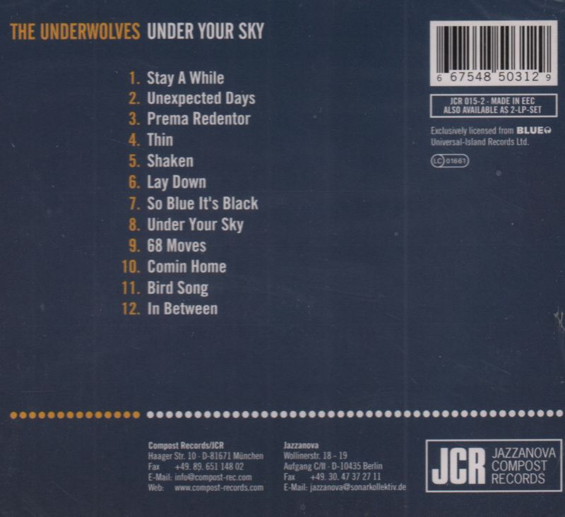 Under Your Sky-JCR-CD Album-New & Sealed