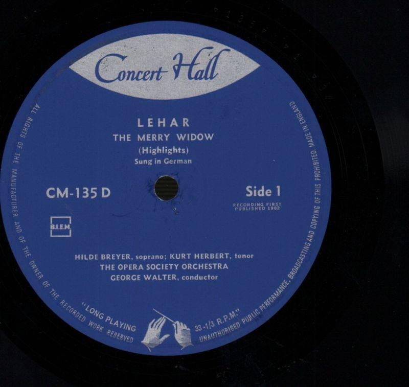 The Merry Widow-Concert Hall-10" Vinyl-VG/VG