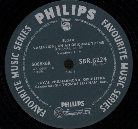 Engima Royal Philharmonic/Thomas Beecham-Philips-10" Vinyl-VG/VG