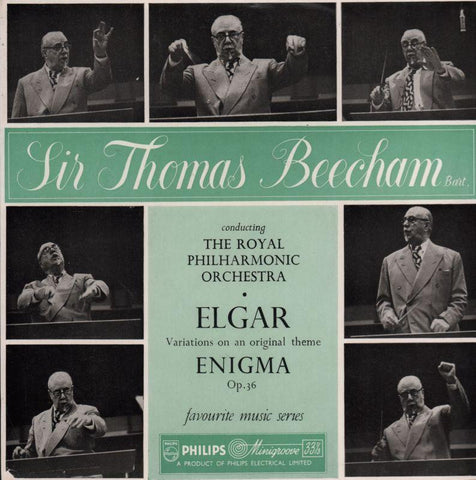 Elgar-Engima Royal Philharmonic/Thomas Beecham-Philips-10" Vinyl