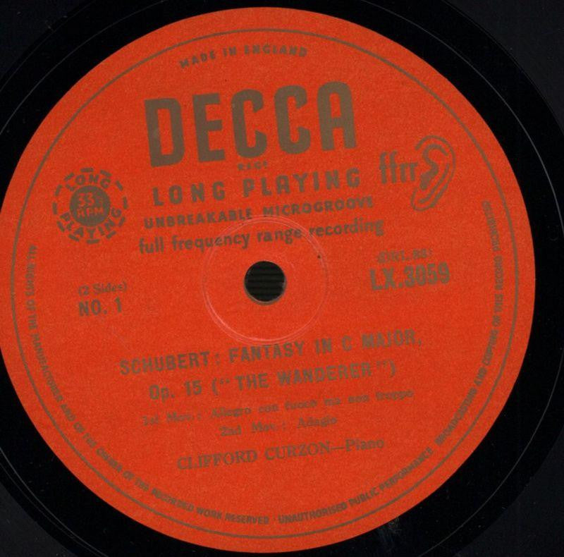 Fantasy In C Major Clifford Curzon-Decca-10" Vinyl-VG/VG