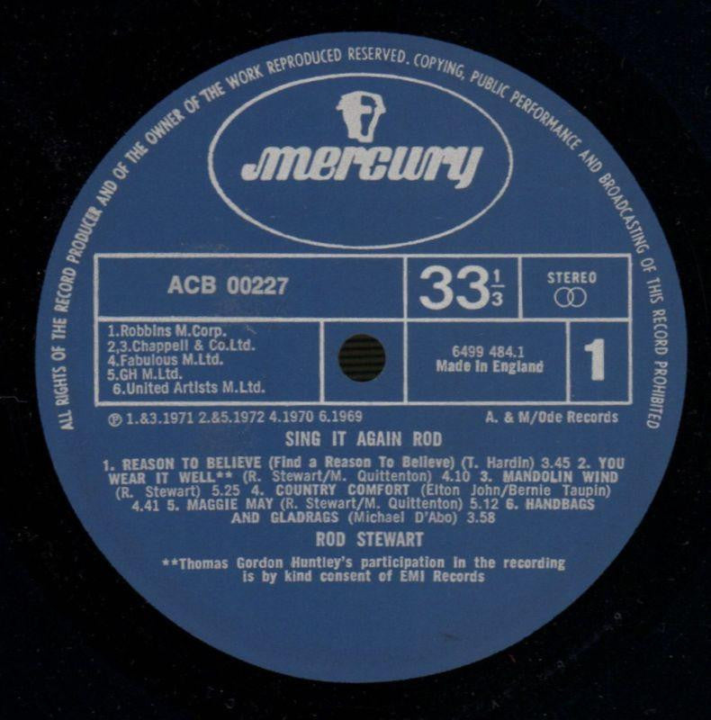 Sing It Again Rod-Mercury-Vinyl LP-VG/VG