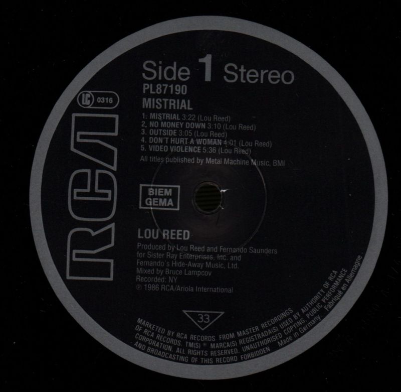 Mistrial-RCA-Vinyl LP-VG+/VG