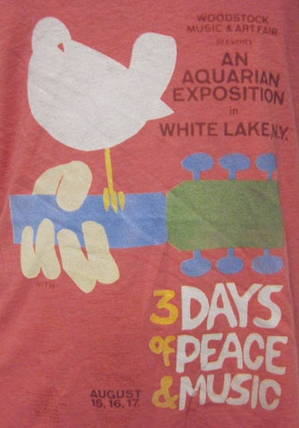 3 Days Of Peace And Music-Pink-Ladies-Medium-T Shirt-New
