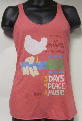 Woodstock-3 Days Of Peace And Music-Pink-Ladies-Medium-T Shirt