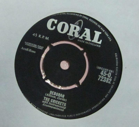 The Crickets-Deborah-Coral-7" Vinyl