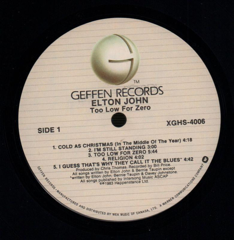 Too Low For Zero-Geffen-Vinyl LP-Ex-/NM