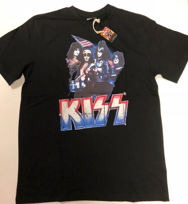 Official Kiss-Black-Unisex-Size Large-T Shirt