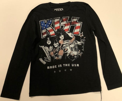 Official Kiss Made In The USA-Black-Kids-T Shirt