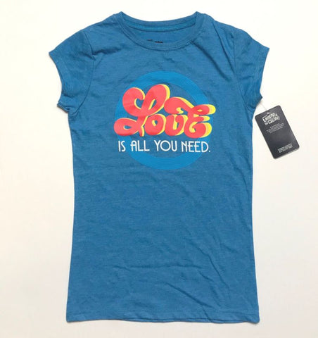 Love is All You Need-Blue With Logo 10-12 Years-T Shirt