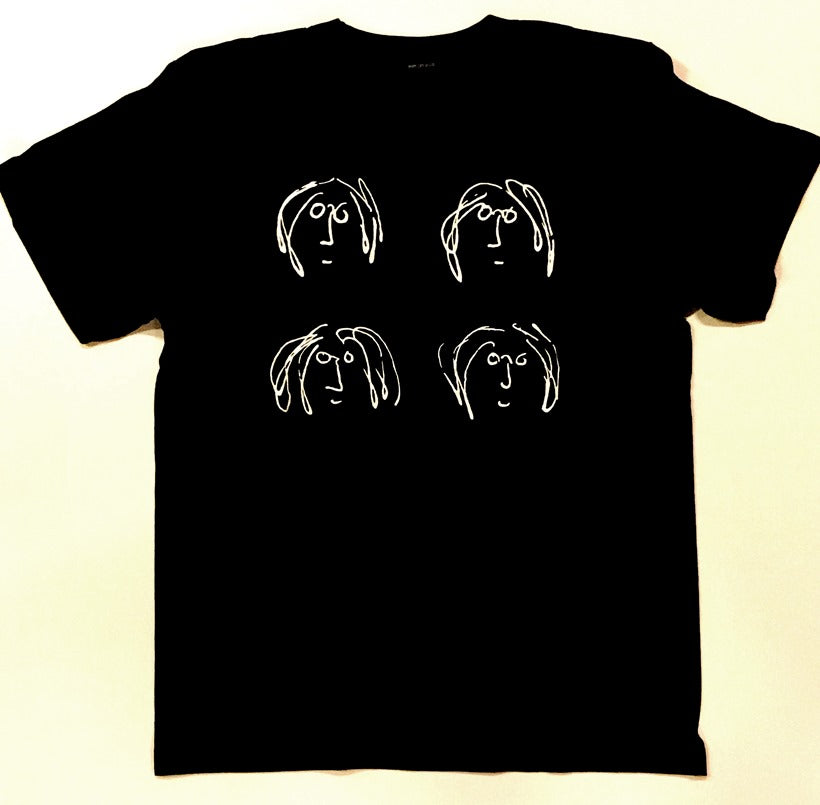 4 White Portraits-Black-Men-Medium-Ships Jet Blue-T Shirt