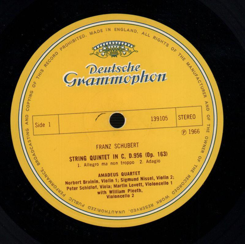 String Quartet In C Major The Amadeus String Quartet-Deutsche Grammophon-Vinyl LP-VG/VG