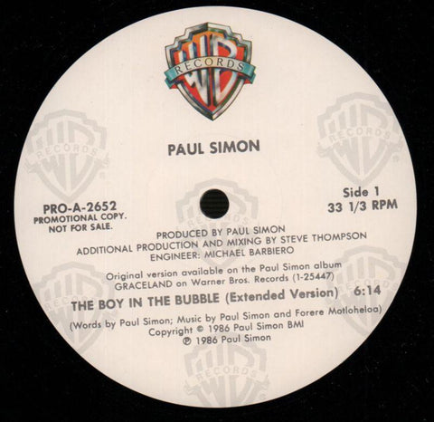 Paul Simon-The Boy In The Bubble-Warner-12" Vinyl