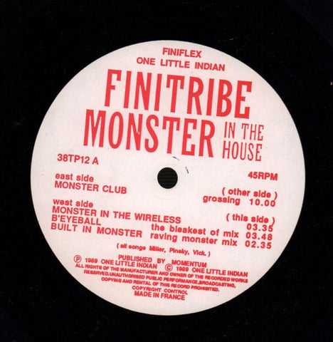 Monster In The House-One Little Indian-12" Vinyl P/S-VG/VG