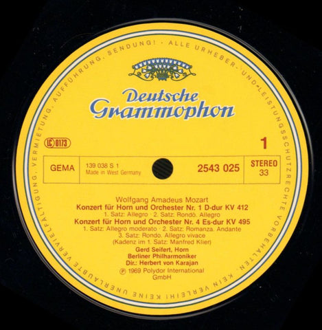 Hornkonzerte-Deutsche Grammophon-Vinyl LP-VG/VG+