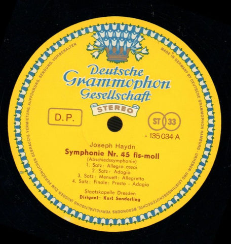 Symphony No.45-Deutsche Grammophon-Vinyl LP-Ex/VG+