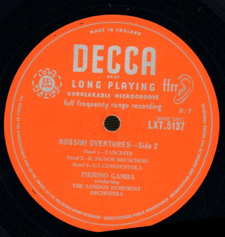Five Rossini Overtures-Decca-Vinyl LP-VG/VG+
