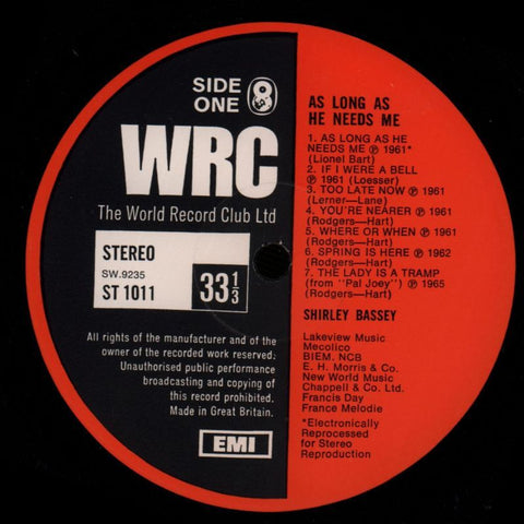 As Long As He Needs Me-World Record Club-Vinyl LP-VG/Ex