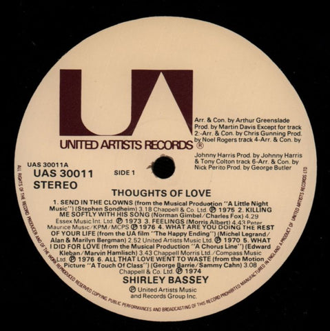Thoughts Of Love-United Artist-Vinyl LP-VG+/Ex