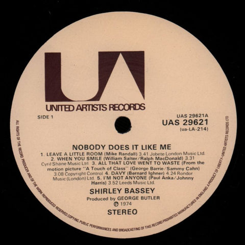 Nobody Does It Like Me-United Artist-Vinyl LP-VG/VG+