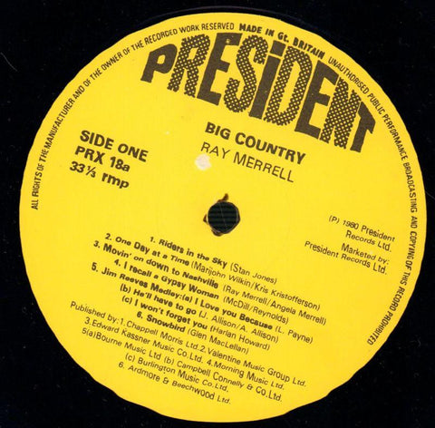 Big Country-President-Vinyl LP-Ex/Ex