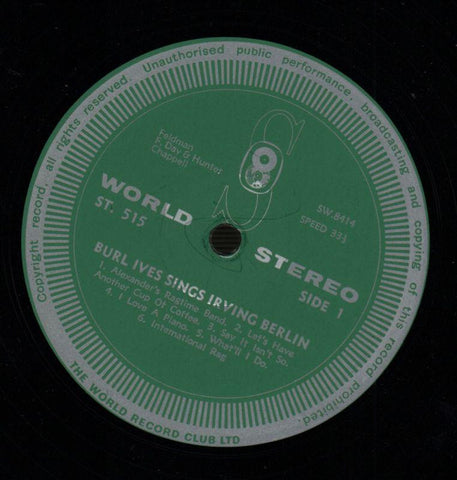 Sings Irving Berlin-World Record-Vinyl LP-VG+/VG+