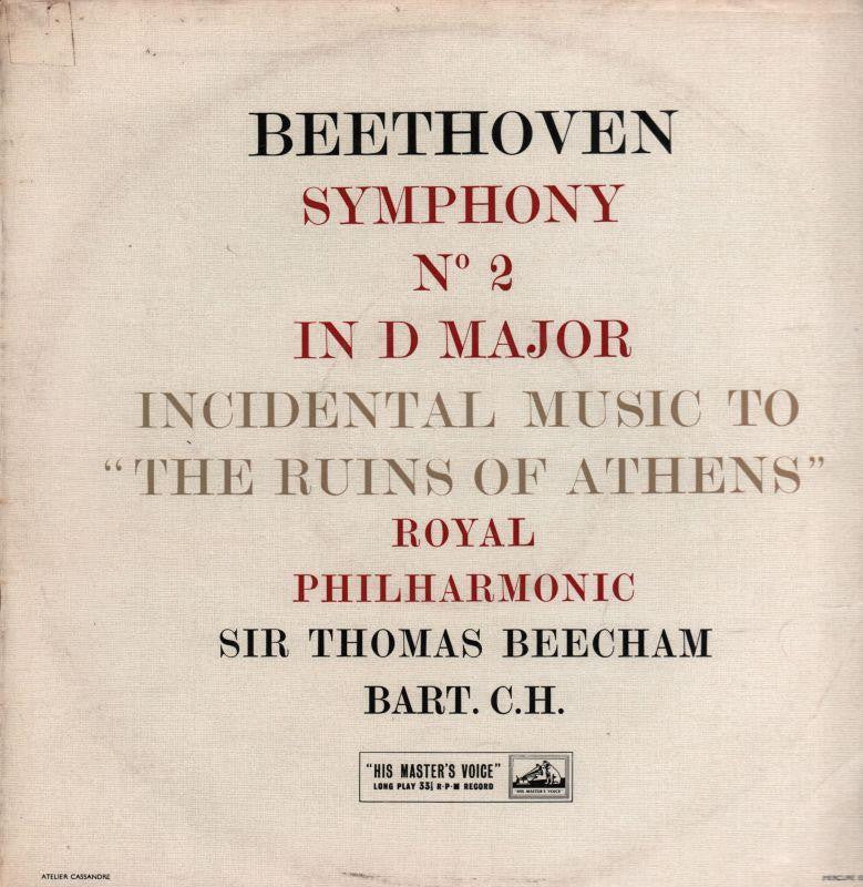 Beethoven-Symphony No.2 Thomas Beecham Royal Philharmonic-HMV-Vinyl LP
