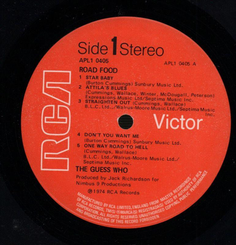 Road Food-RCA-Vinyl LP-VG/Fair