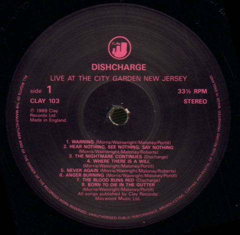 Live At The City Garden-Clay-Vinyl LP Gatefold-VG/NM