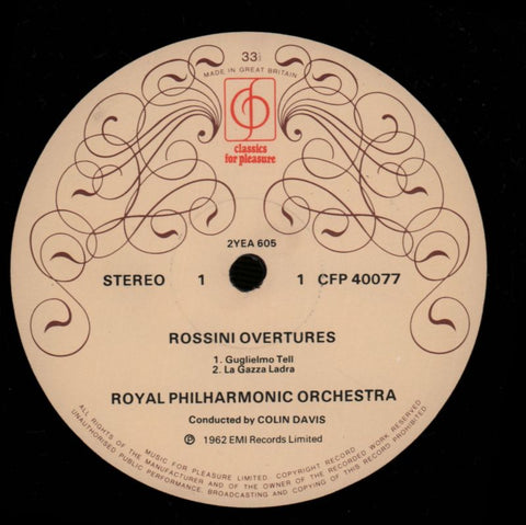 Overtures-Royal Philharmonic/ Colin Davis-CFP-Vinyl LP-VG/Ex