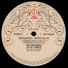 Septet Op.20-The Ensemble Of St James-CFP-Vinyl LP-VG+/Ex