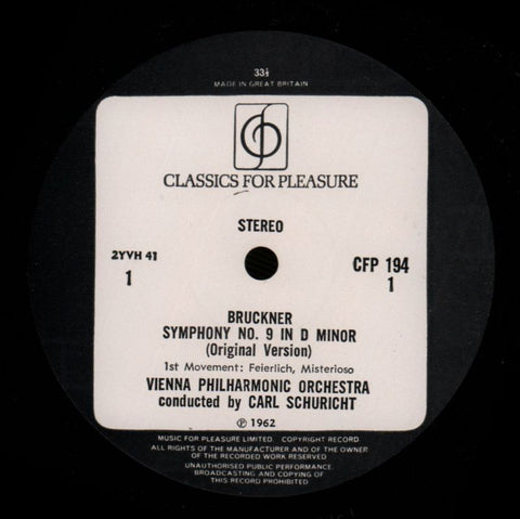 Symphnoy No.9-Vienna Philharmonic-CFP-Vinyl LP-VG/Ex