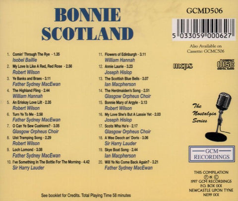 Bonnie Scotland. A Nostalgic Trip Through Scotland-GCM Recordings-CD Album-New