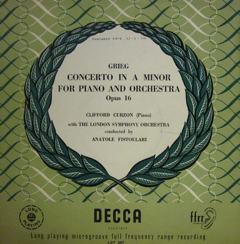Grieg-Concerto In A Minor For Piano And Orchestra-Decca-Vinyl LP