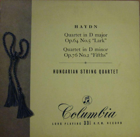 Haydn-Quartet Lark/Fifth-Coulmbia-Vinyl LP