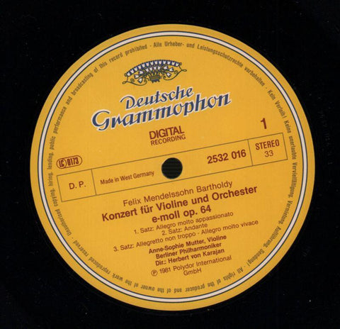 Violin Concertos Berlin Philharmonic/Karajan-Deutsche Grammophon-Vinyl LP-VG/VG+