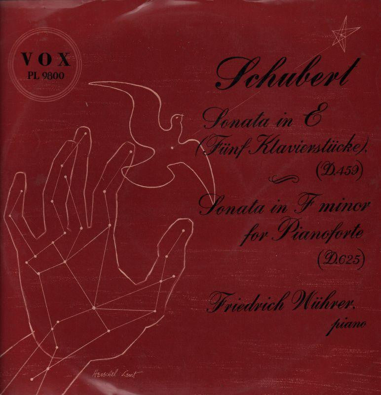 Schubert-Sonatas In E Minor Friedrich Wuhrer-Vox-Vinyl LP