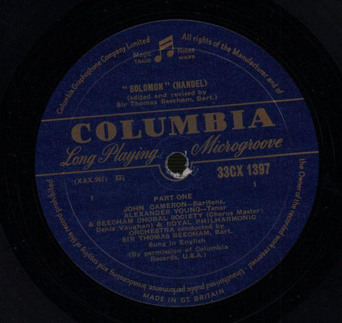 Solomon Thomas Beecham Royal Philharmonic-Columbia-Vinyl LP-VG/VG
