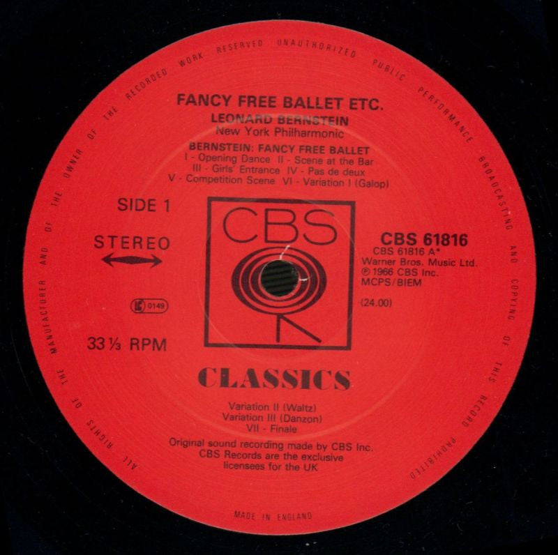 Conducts Bernstein-CBS-Vinyl LP-VG+/Ex