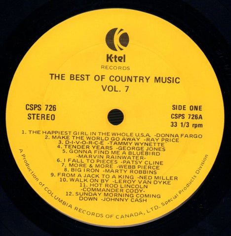 The Best Of Country Music Vol.7-K TEL-Vinyl LP-Fair/VG