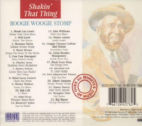 Boogie Woogie Stomp: Shankin' That Thing-Indigo-CD Album-New
