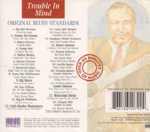 Original Blues Standards: Trouble In Mind-Indigo-CD Album-New