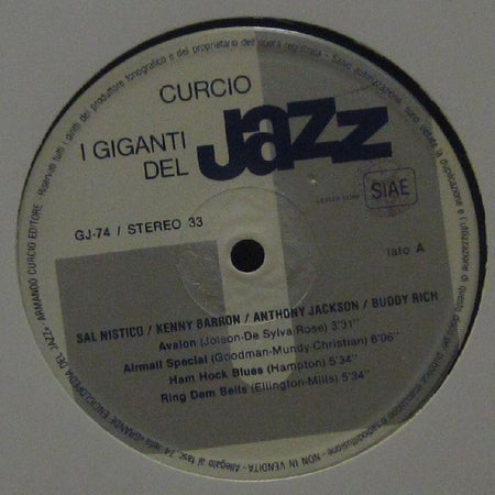 Sal Nistico/Kenny Barron-I Giganti Del Jazz-Curcio-Vinyl LP