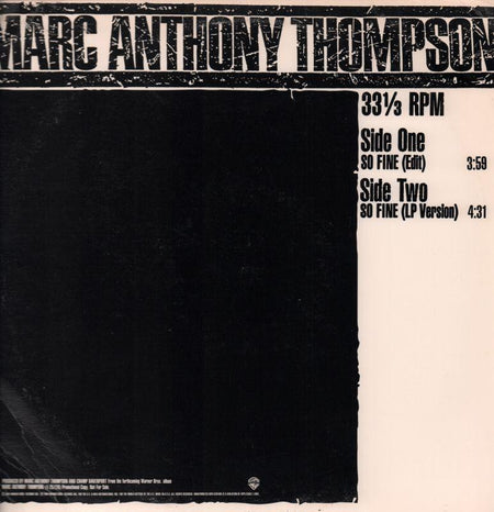 Marc Anthony Thompson-So Fine-Warner-Vinyl LP-VG/Ex