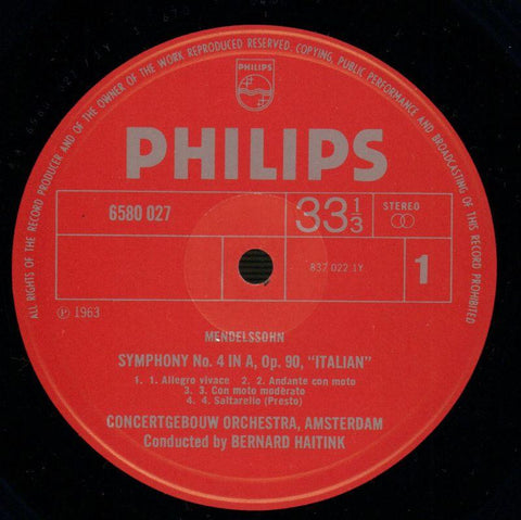 Symphony No.4 George Szell-Philips-Vinyl LP-VG+/NM